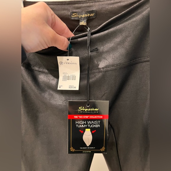 **SOLD** Faux leather leggings-with tags - Picture 4 of 7